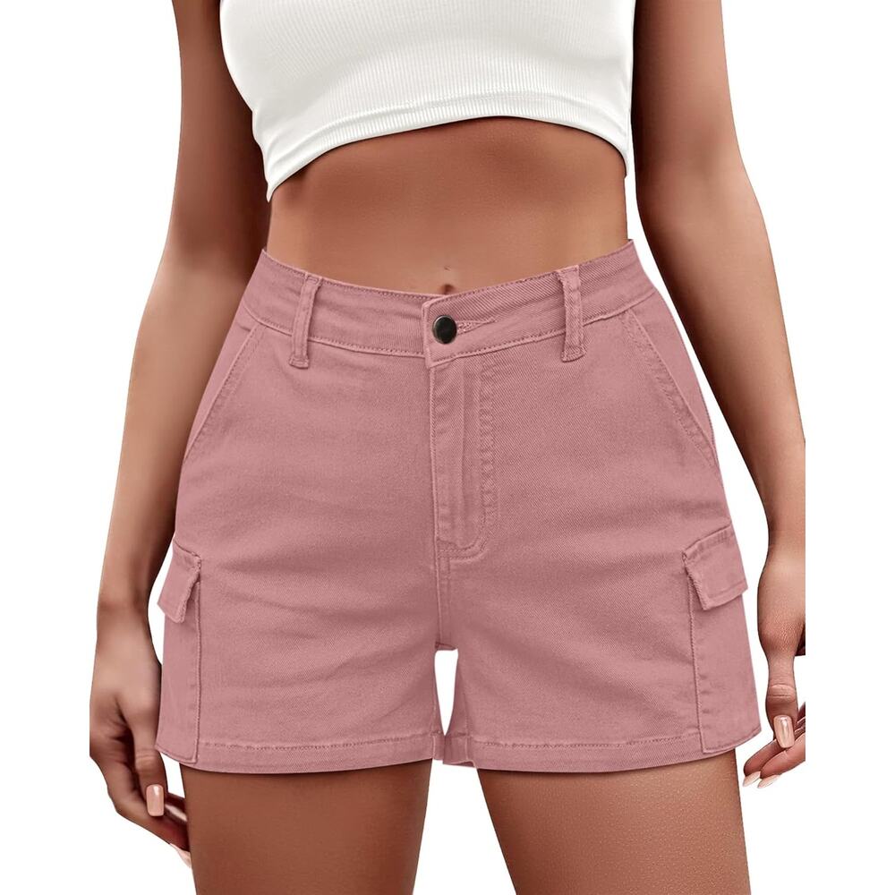 HOT KISS LOW RISE CARGO SHORT MUAVE ROSE Sz 9